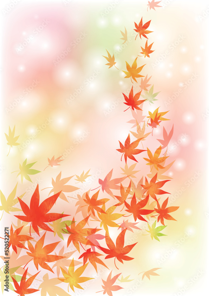 手描き、水彩、紅葉フレームデザイン 手描き、水彩、紅葉フレームデザイン