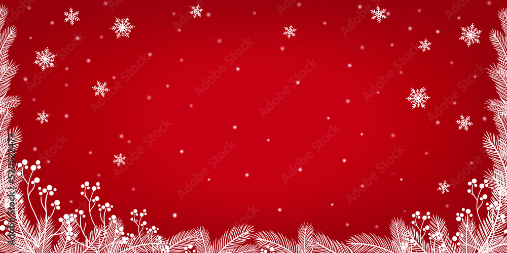 New Year banner. Snowflakes, branches, berries. Blue background for christmas. New Year banner. Snowflakes, branches, berries. Blue background for christmas.