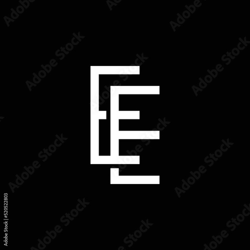 Modern letter E with overlapping line logo design