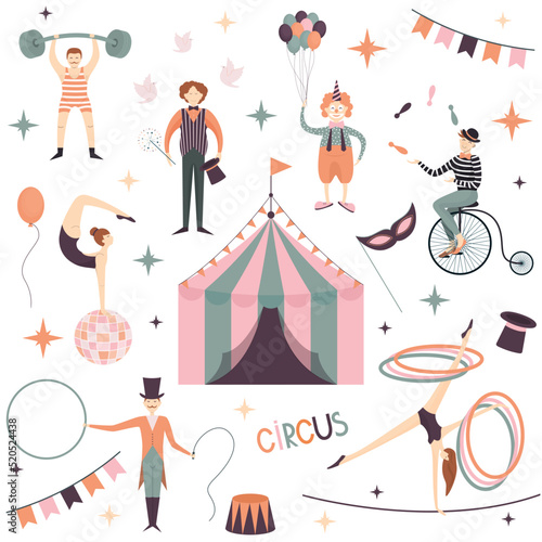 circus poster with performers