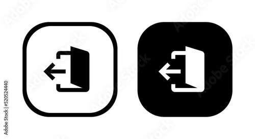 Log out, exit, resign icon vector in clipart style