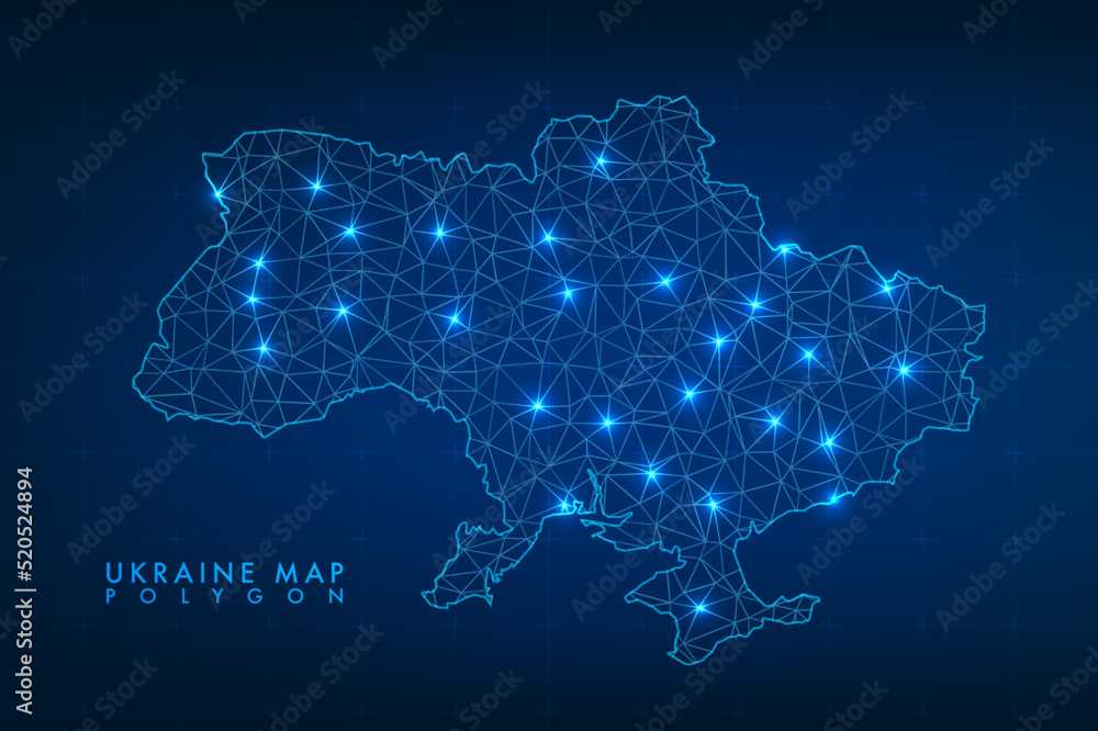 Abstract Ukraine map polygon style