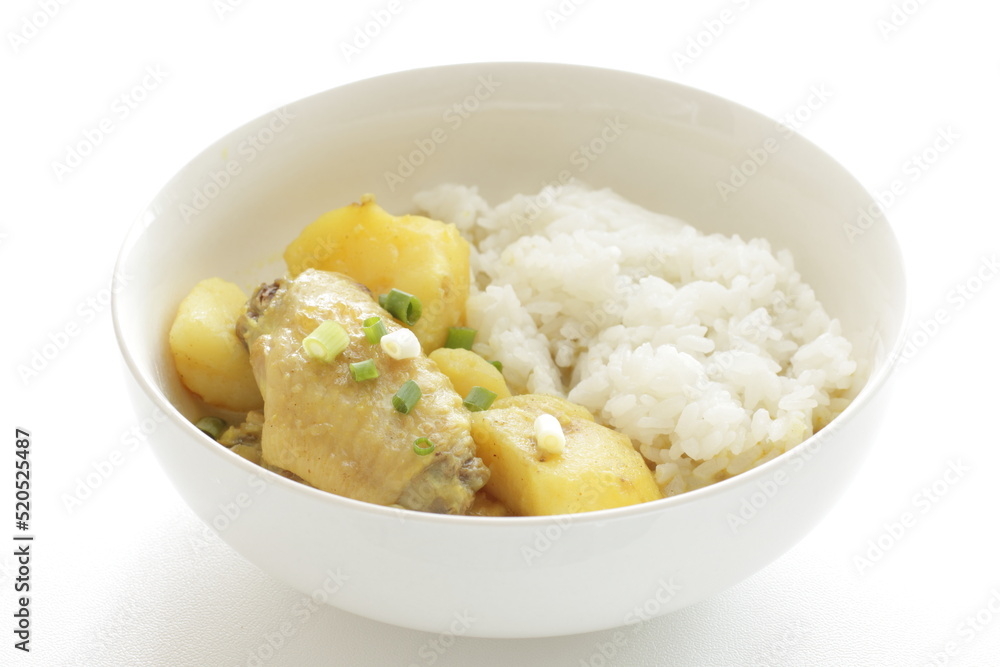 Chinese style chicken wing and potato curry rice Chinese style chicken wing and potato curry rice