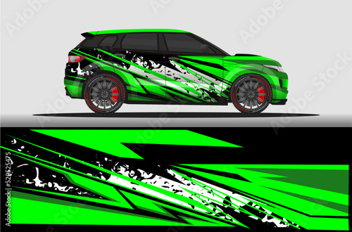 wrap car decal livery rally race style vector illustration abstract background