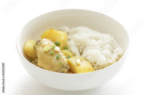 Chinese style chicken wing and potato curry rice