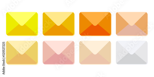  Vector illustration. Design element. Traditional mail. Icon with a traditional open letter.