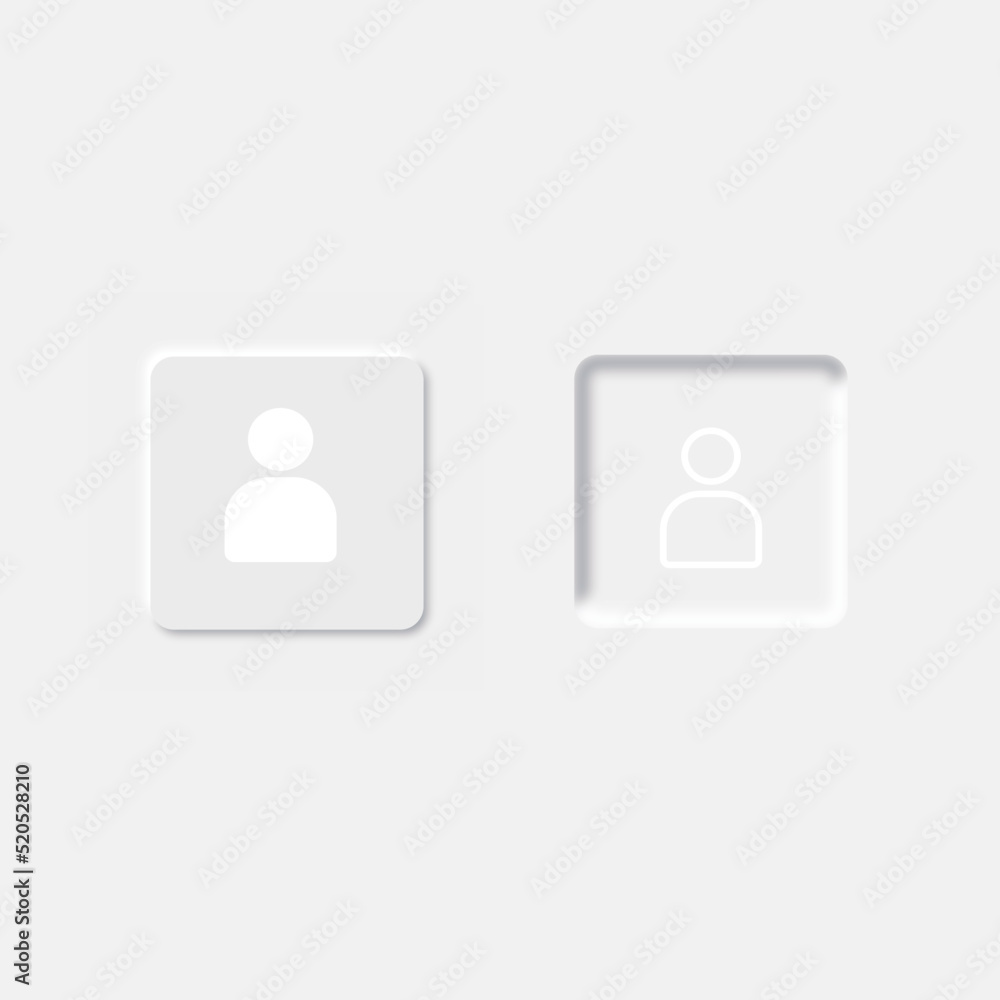 User icon button in neomorphism style trend digital circle User icon button in neomorphism style trend digital circle
