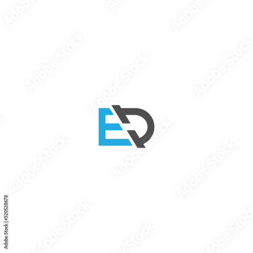 Vector design company logo design with letters ED isolated on white background