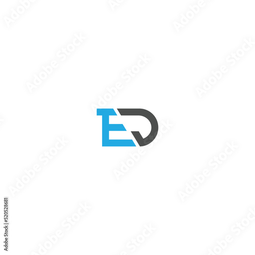 Vector design company logo design with letters ED isolated on white background
