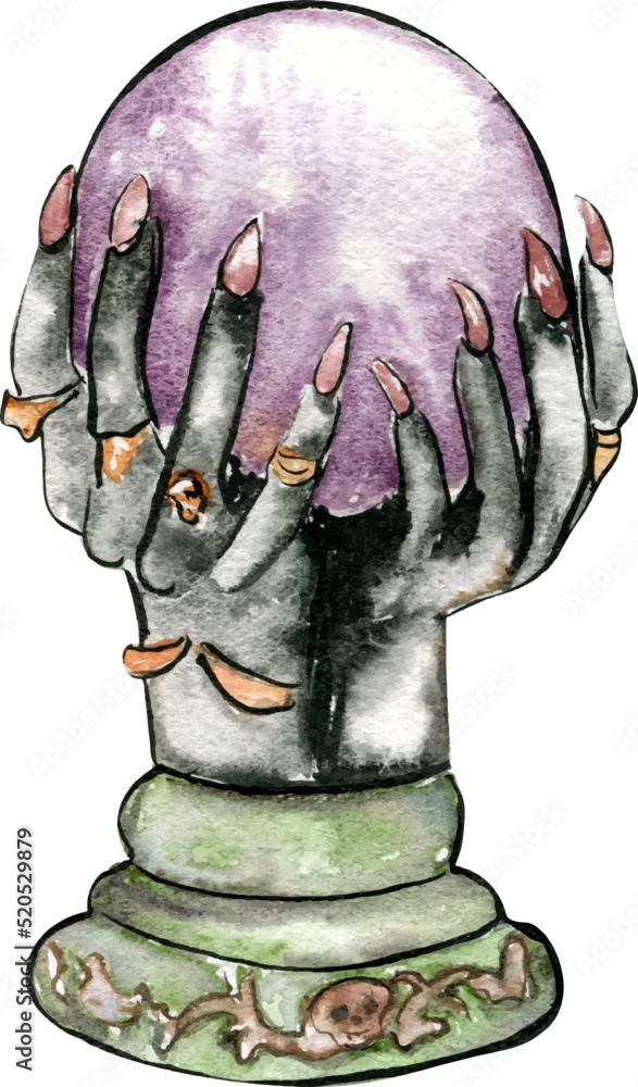 Obraz premium Hand drawn crystal witch ball