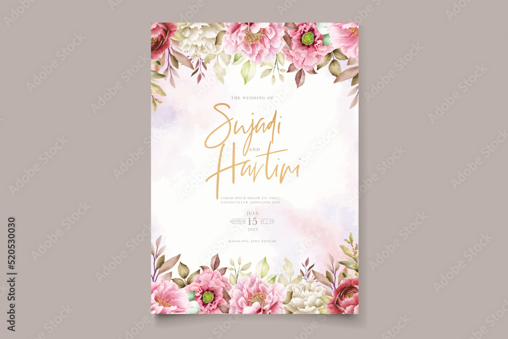 Obraz premium watercolor floral background and frame design