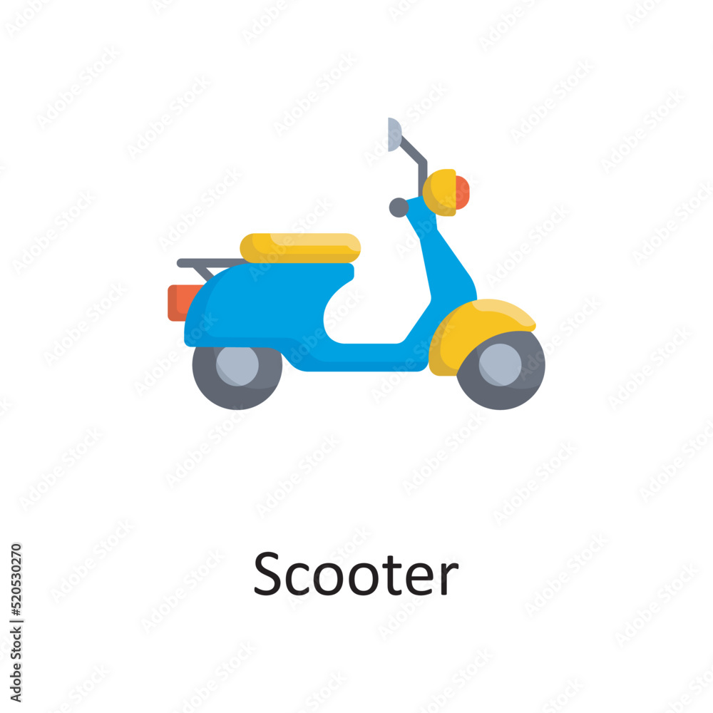 Fototapeta premium Scooter vector flat Icon Design illustration. Miscellaneous Symbol on White background EPS 10 File