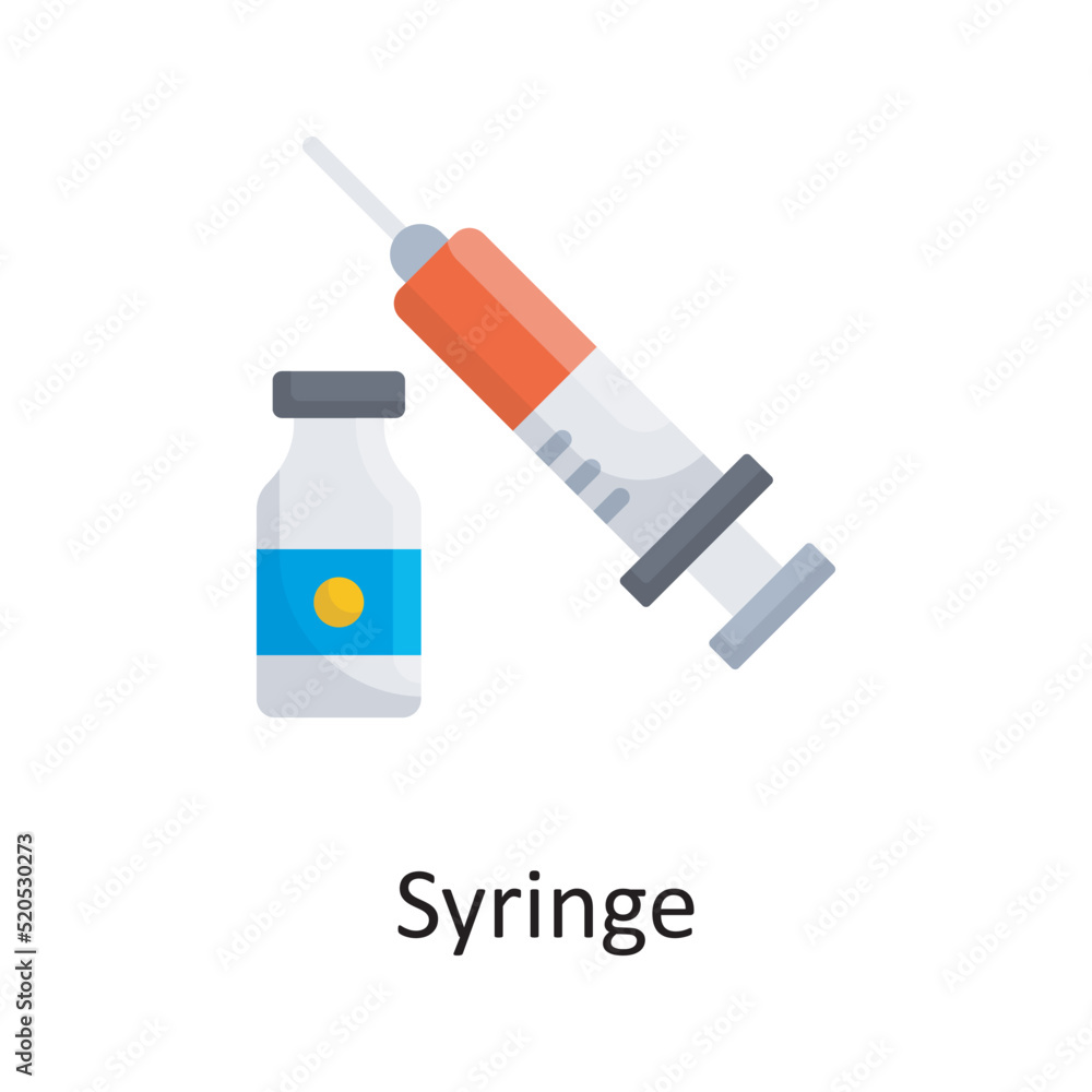 Syringe vector flat Icon Design illustration. Miscellaneous Symbol on White background EPS 10 File Syringe vector flat Icon Design illustration. Miscellaneous Symbol on White background EPS 10 File