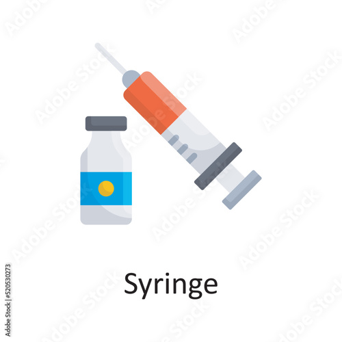 Syringe vector flat Icon Design illustration. Miscellaneous Symbol on White background EPS 10 File