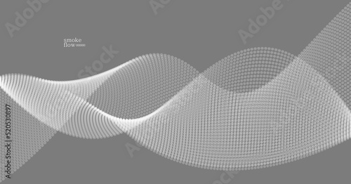 Abstract vector smoke background, wave of flowing circles particles, grey abstract illustration, smooth and soft design, relaxing image.