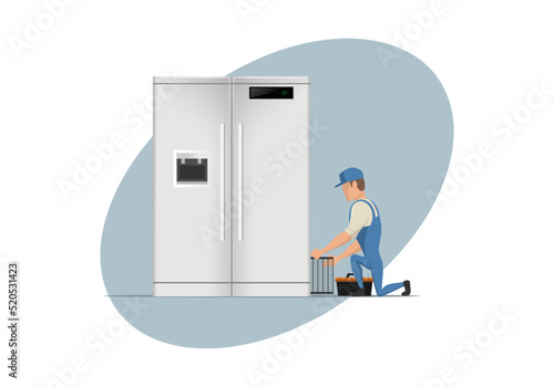 HVAC service character design illustration vector eps format , suitable for your design needs, logo, illustration, animation, etc.