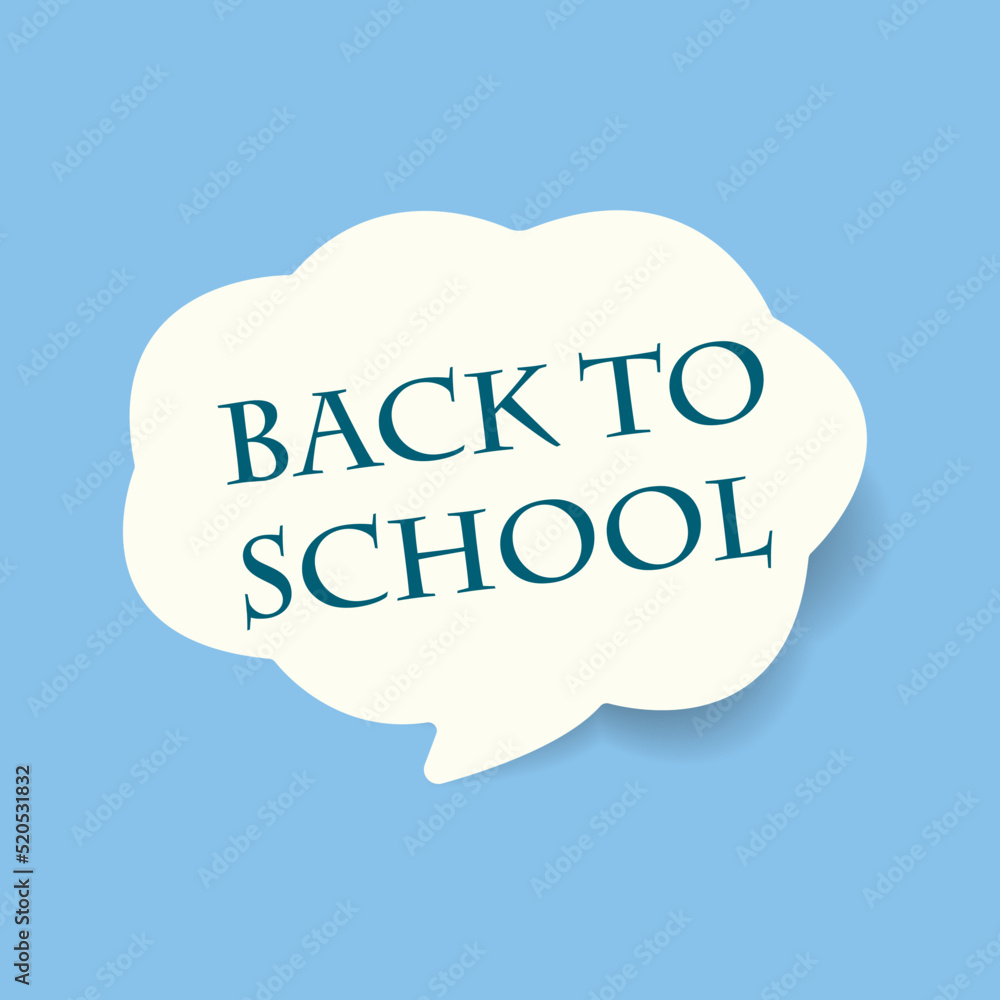 Back to school education vector design. Back to school text in a cloud speech bubble sticker to decorate educational learning. Vector illustration. Back to school education vector design. Back to school text in a cloud speech bubble sticker to decorate educational learning. Vector illustration.
