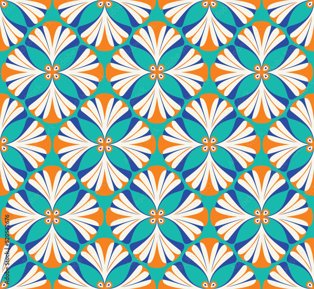 Abstract Retro Geometric Gingko Biloba Leaves Damask Style Seamless Pattern Trendy Fashion Colors Perfect for Allover Fabric Print or Wrappin Paper Vintage Concept Abstract Retro Geometric Gingko Biloba Leaves Damask Style Seamless Pattern Trendy Fashion Colors Perfect for Allover Fabric Print or Wrappin Paper Vintage Concept