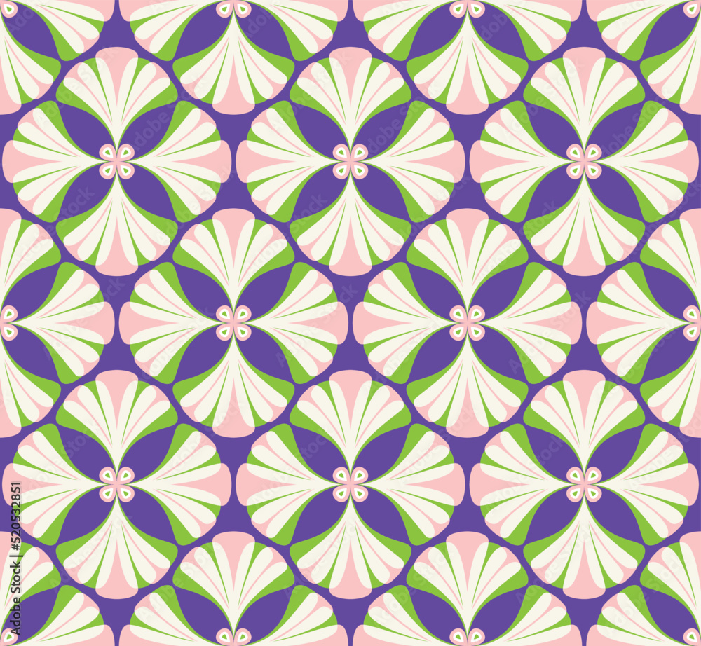 Abstract Retro Geometric Gingko Biloba Leaves Damask Style Seamless Pattern Trendy Fashion Colors Perfect for Allover Fabric Print or Wrappin Paper Vintage Concept Abstract Retro Geometric Gingko Biloba Leaves Damask Style Seamless Pattern Trendy Fashion Colors Perfect for Allover Fabric Print or Wrappin Paper Vintage Concept