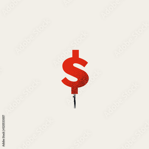 Business inflation vector concept. Symbol of rising prices, economy, finances. Minimal illustration.