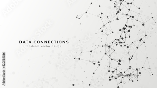 Abstract mesh vector background. Futuristic technology style card. Lines, point, planes in 3d space.