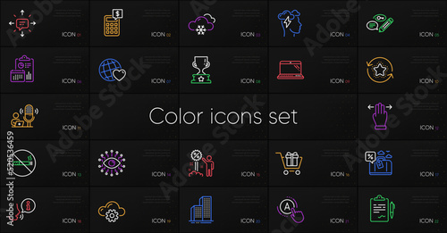 Set of Sms, Snow weather and Clipboard line icons. Include Travel loan, Laptop, Ab testing icons. Winner cup, Report, Friends world web elements. Artificial intelligence, Shopping cart. Vector