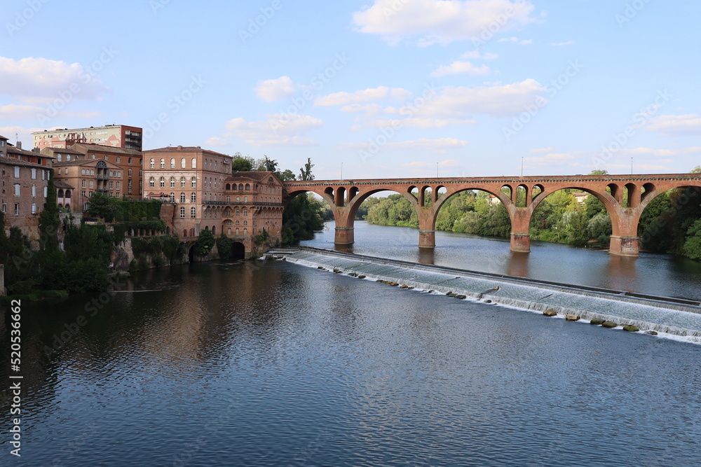 Fototapeta premium La rivière Tarn et ses rives dans la ville, ville de Albi, département du Tarn, France