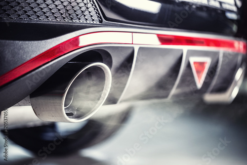 Leaking gases from the exhaust of a petrol or diesel car