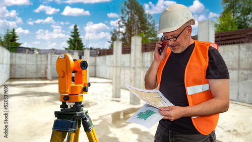 Male surveyor. Geodetic sur...