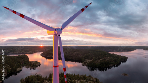Wind turbine. Windmill abov...