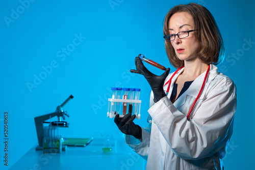 Woman in biological laborat...