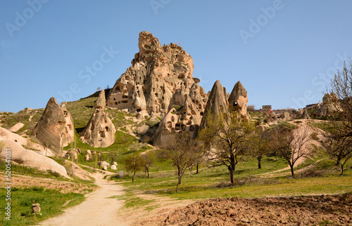 Uchisar Castle in Cappadocia Valley, Turkey