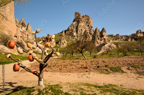 Uchisar Castle in Cappadocia Valley, Turkey