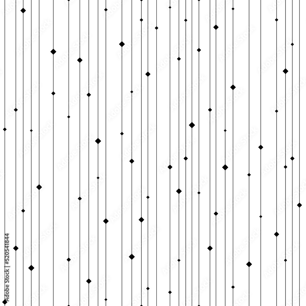 Seamless pattern. Black square and line on white background. Repeated stripe pattern. Abstract vertical backdrop. Repeating delicate design for prints. Repeat lattice wallpaper. Vector illustration Seamless pattern. Black square and line on white background. Repeated stripe pattern. Abstract vertical backdrop. Repeating delicate design for prints. Repeat lattice wallpaper. Vector illustration