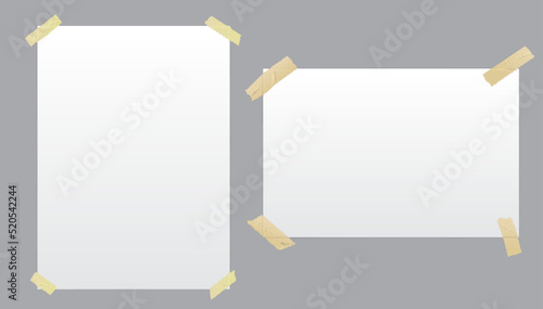 Set of paper,clip,sticker, pin attachment,scotch 

tape. paper illustration with adhesive tape.  

paper tapes scotch.

