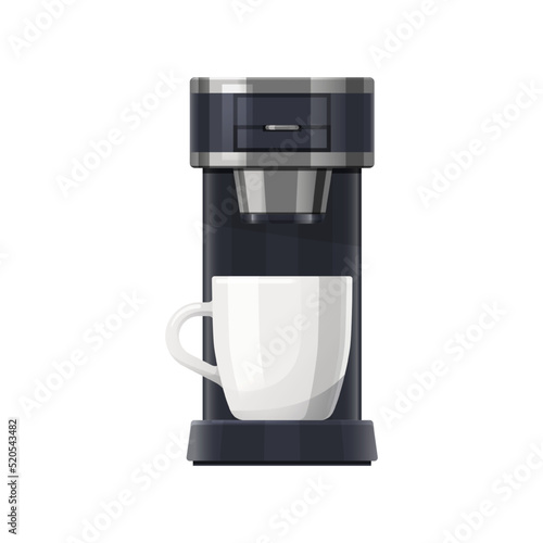 Capsule or pod coffee machine, vector icon