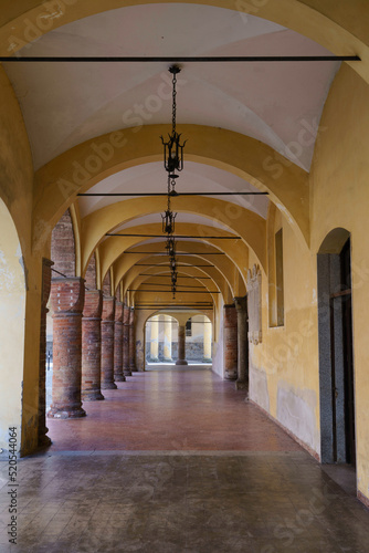 Portico near San Bassiano church at Pizzighettone  Cremona  Italy