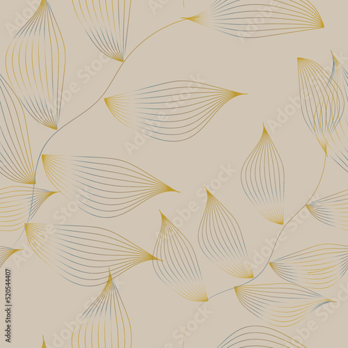 vector pattern golden leaves geometric