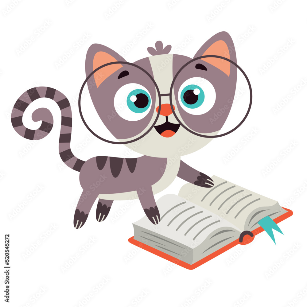 Cartoon Drawing Of A Cat Reading Book Cartoon Drawing Of A Cat Reading Book
