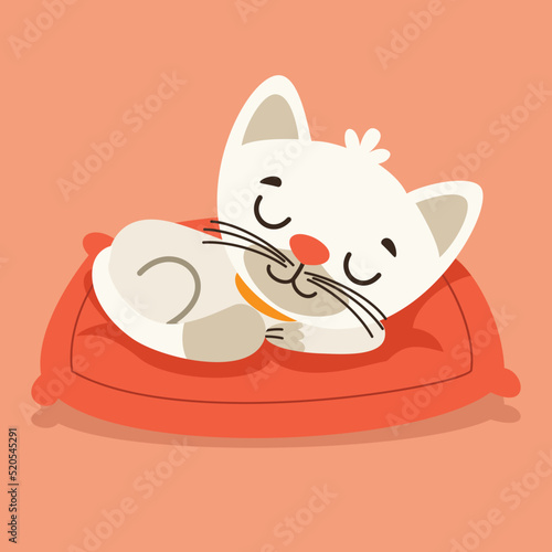 Cartoon Drawing Of A Cat Sleeping