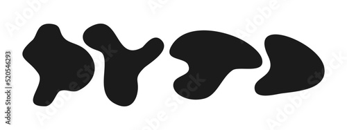 Black liquid blob shapes