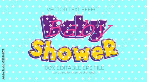 baby shower editable text effect style  EPS editable text effect