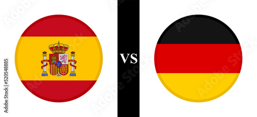 the concept of spain vs germany. flags of spanish and german. vector illustration