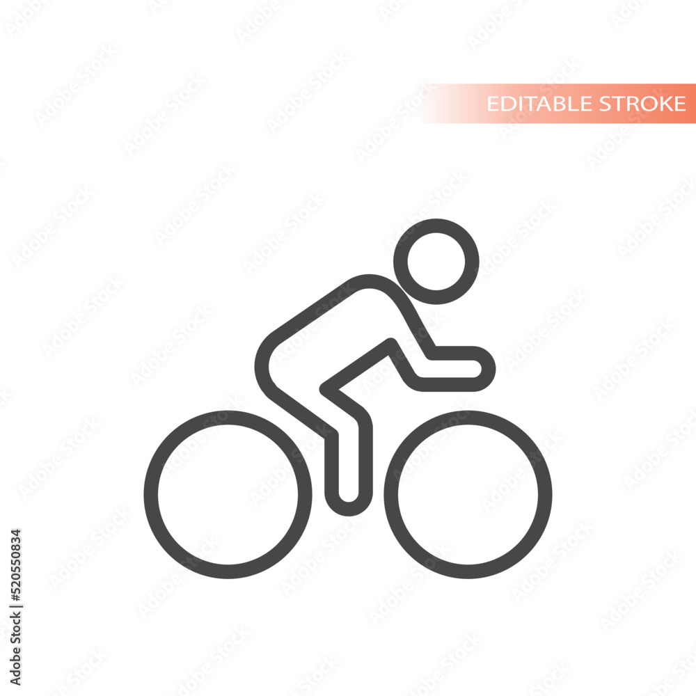 Man riding bicycle line vector icon. Cyclist, biking outlined symbol. Man riding bicycle line vector icon. Cyclist, biking outlined symbol.