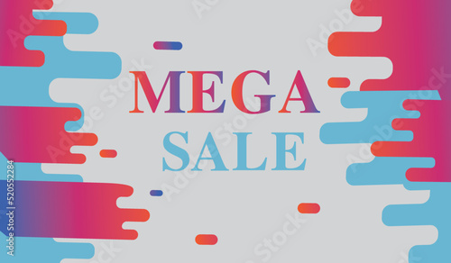 Colorful vector illustration of mega sale message