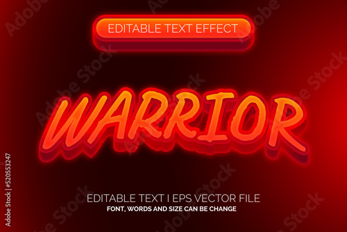 warriror of flame text effect photo
