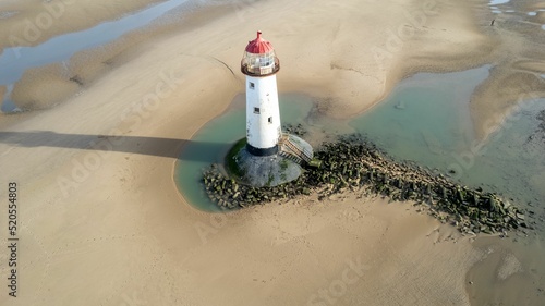 Drone view of a lighthouse