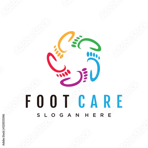 Foot care logo design community concept