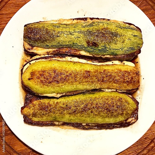 Fried zucchini with garlic and mayonnaise