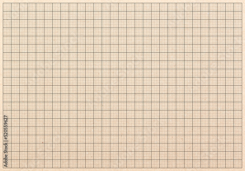 Obraz na plátně Brown plotting graph grid paper background